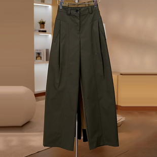 简约百搭抗皱显瘦裤 Ader气质高腰窄版 新款 女2025秋季 子 直筒休闲裤