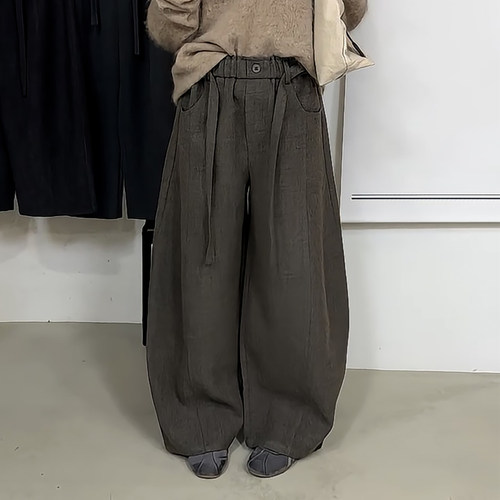 随性慵懒风宽松显瘦弯刀阔腿裤女