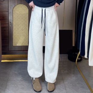 Ader休闲卫裤女2026春季新款高腰宽松阔腿百搭显瘦垂感两穿弯刀裤