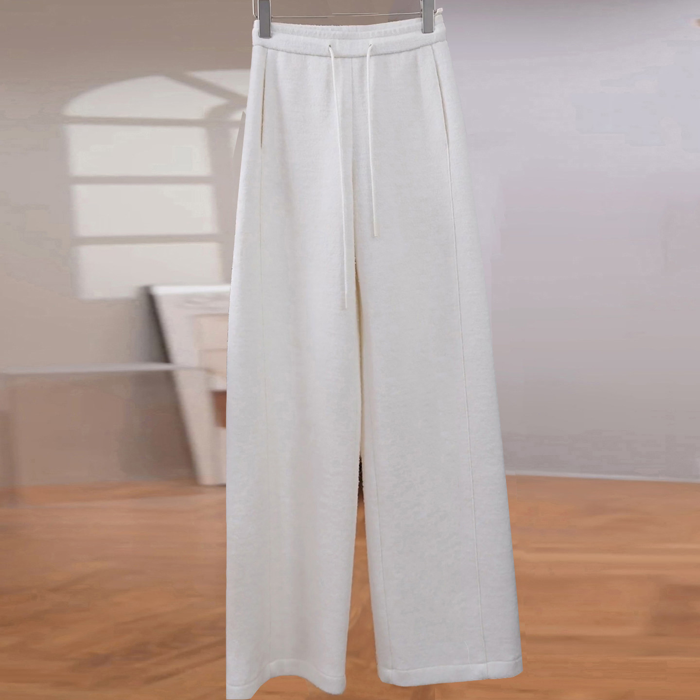 Ader休闲裤女2026春季新款松紧腰抽绳简约阔腿垂感舒适百搭直筒裤,女装/女士精品,大码裤装,淘宝优惠券,粉丝福利购,淘宝优惠卷