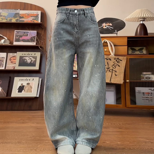 美式复古做旧水洗百搭显瘦牛仔裤