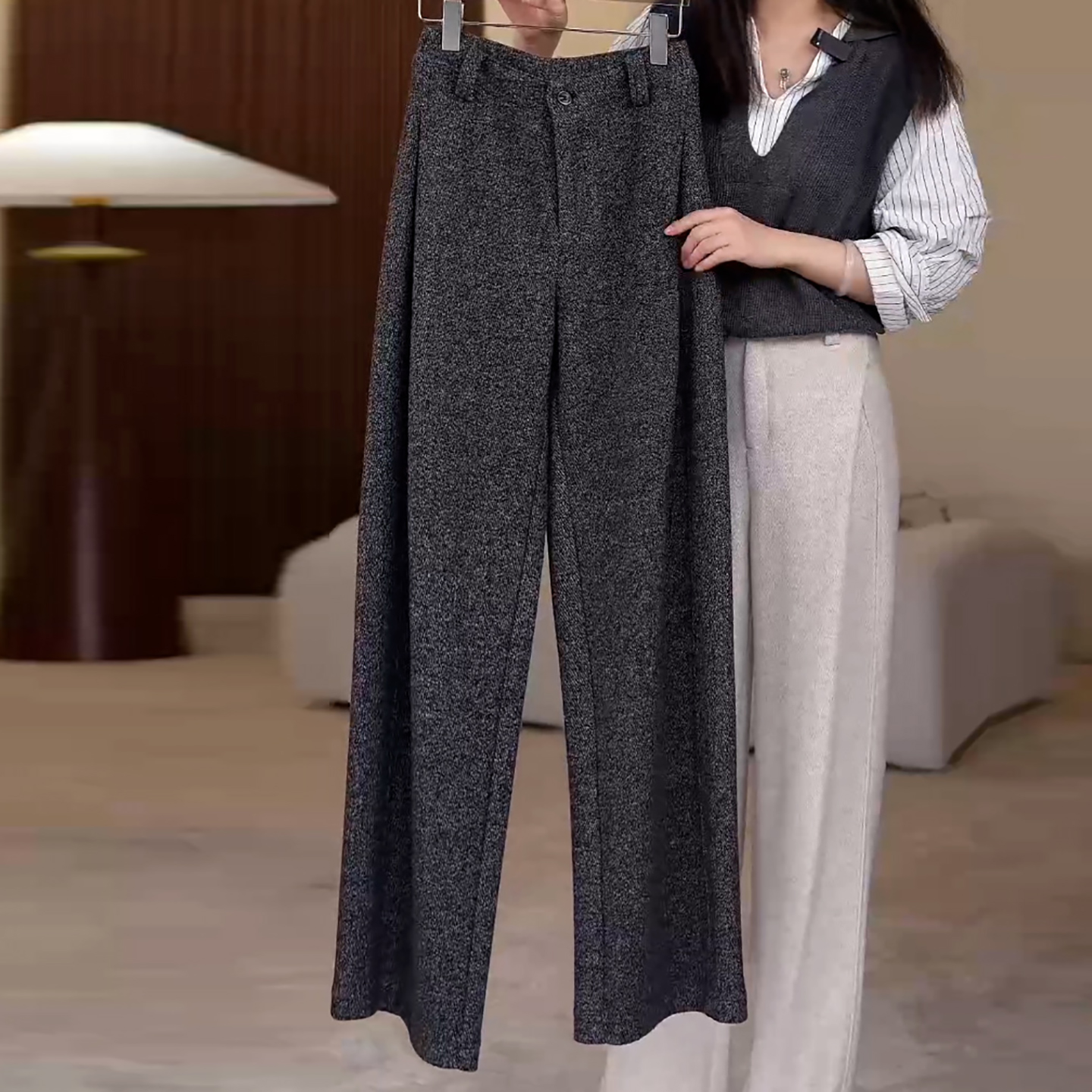 气质百搭显瘦保暖醋酸羊毛休闲裤