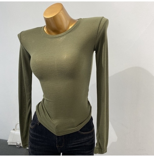回馈基础款!微透圆领打底衫修身长袖T恤女韩版上衣2021新款内搭