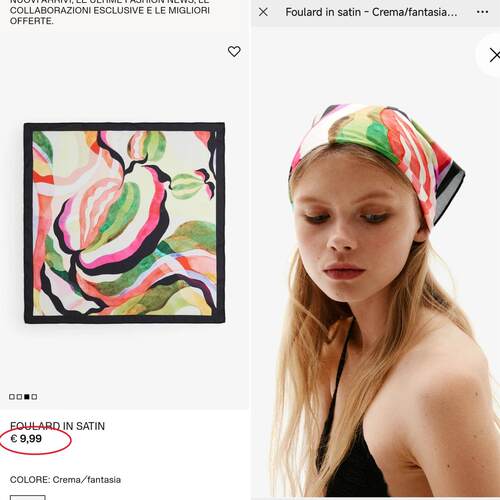 撞色抽象瑞典h家丝巾头巾