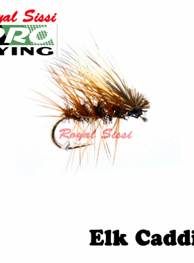 飞钓钩14#干式毛钩 Elk caddis水面系 石蚕若虫成品钩 路亚飞蝇饵