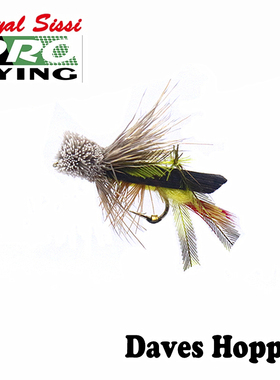 手工绑制飞蝇毛钩 12# Daves Hopper蝗虫蚂蚱仿生饵干式飞蝇钩