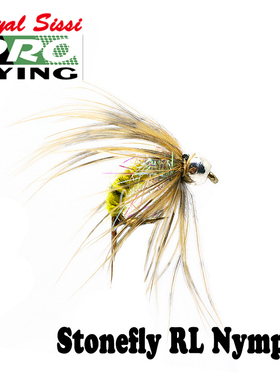 进口溪流钓飞蝇假饵 14#Stonefly石蝇若虫仿真毛钩 钨头珠加重
