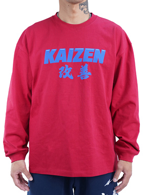 SPO改善长袖生活t 红色/灰色