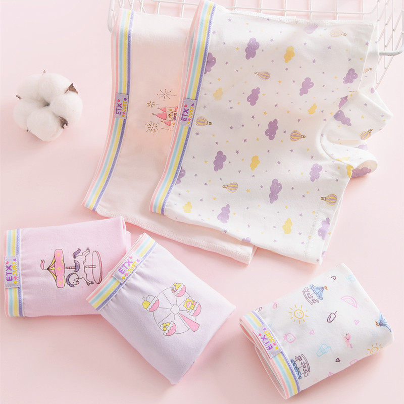 女童纯棉内裤ETX女生抗菌平角裤