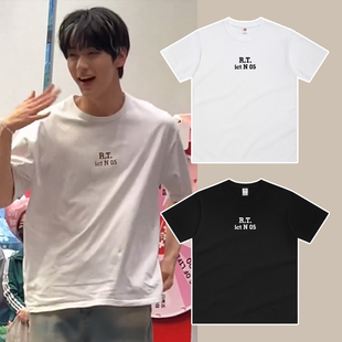 崔秀彬同款简约文字纯棉圆领TXT成员T恤重磅250G舒适崔然竣短袖