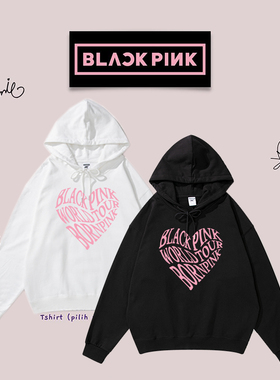 BLACKPINK应援服LISA爱心字母长袖演唱会rose同款卫衣智秀周边