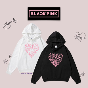 BLACKPINK应援服LISA爱心字母长袖演唱会rose同款卫衣智秀周边