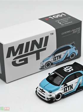 MINIGT 1:64 阿巴斯Abarth 595宽体 Abas IZTK 合金汽车模型 1051