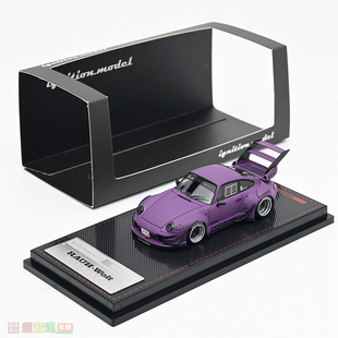 IG 1:64 RWB 993 宽体合金汽车模型 高尾 哑光紫 成品摆件 改装版