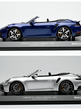 MINICHAMPS 1:18 保时捷911 992 TURBO S 2020敞篷合金汽车模型