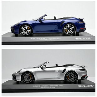 MINICHAMPS 1:18 保时捷911 992 TURBO S 2020敞篷合金汽车模型