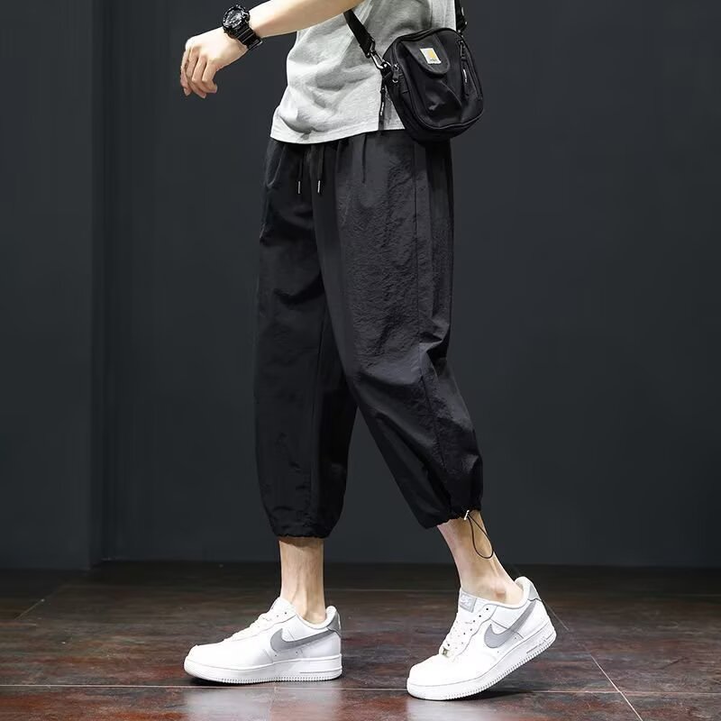 冰丝裤子男款2025夏季薄款八分裤