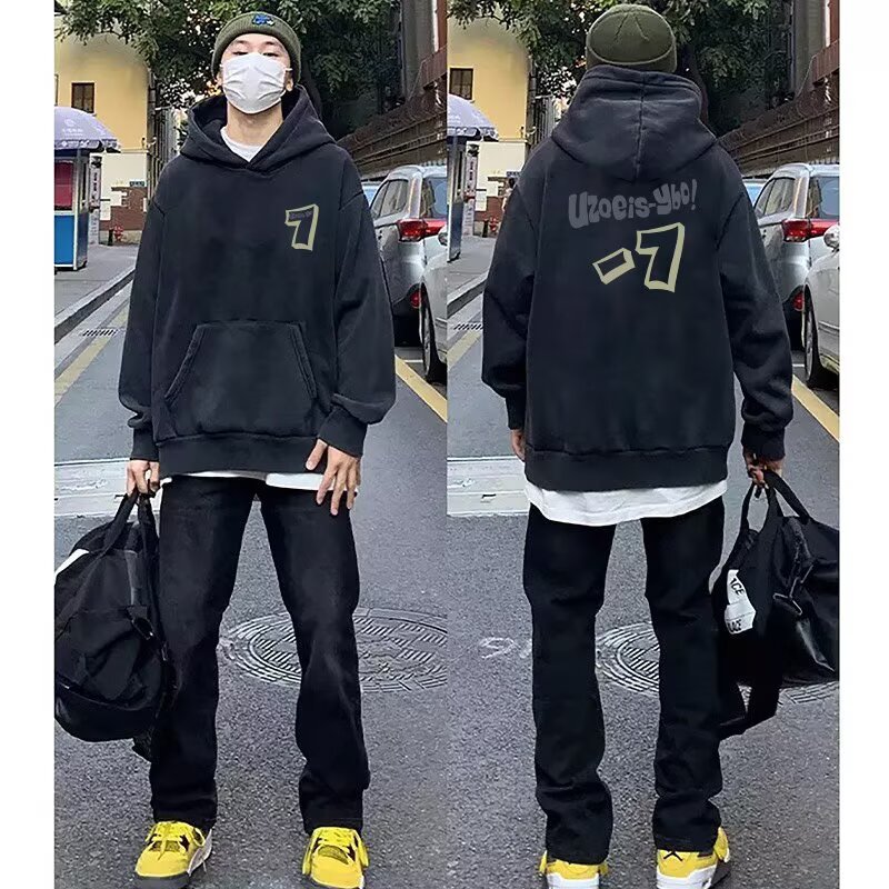 美式连帽卫衣男秋季新款帽衫外套