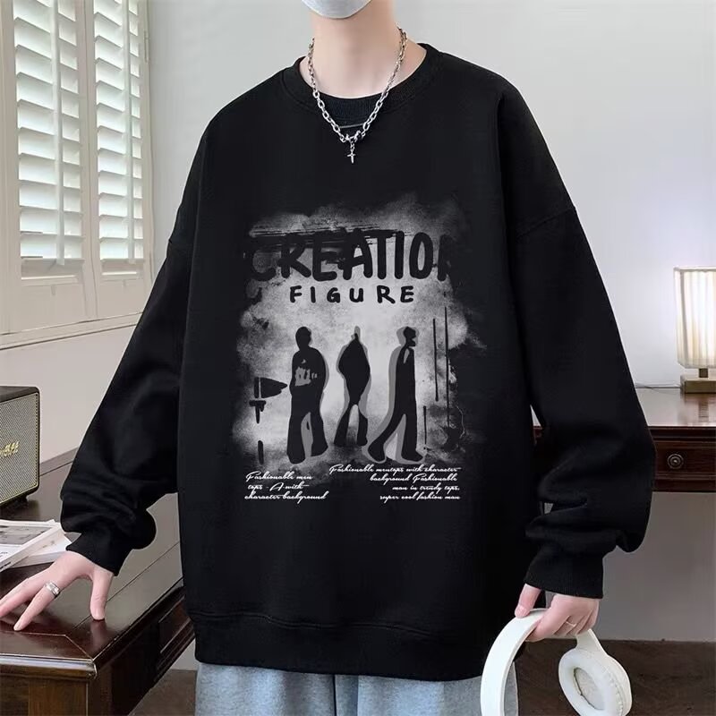 白色长袖t恤男打底上衣