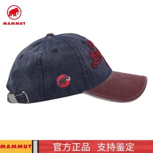 MAMMUT猛犸象复古棒球帽做旧休闲拼色水洗软顶鸭舌帽遮阳帽子 正品