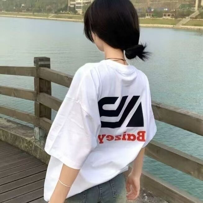 潮牌女童纯棉圆领短袖T恤夏季中T恤