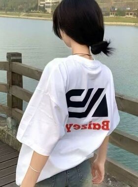 潮牌女童纯棉圆领短袖T恤夏季中大童宽松百搭学生闺蜜小清新上衣