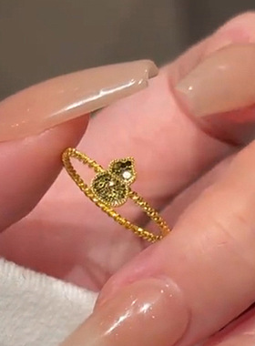 爆闪碎冰冰葫芦戒指锤纹指环