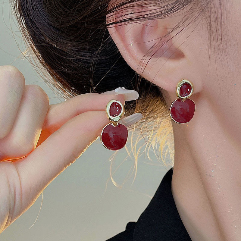 耳环法式复古港风耳饰女新款