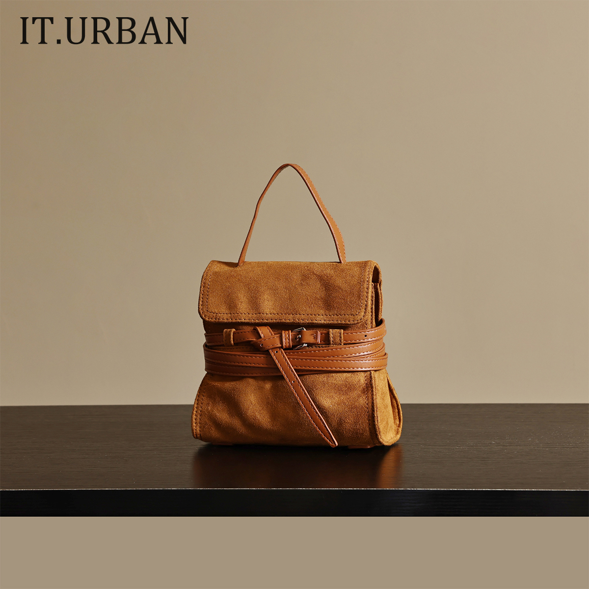 原创设计磨砂牛皮手提包