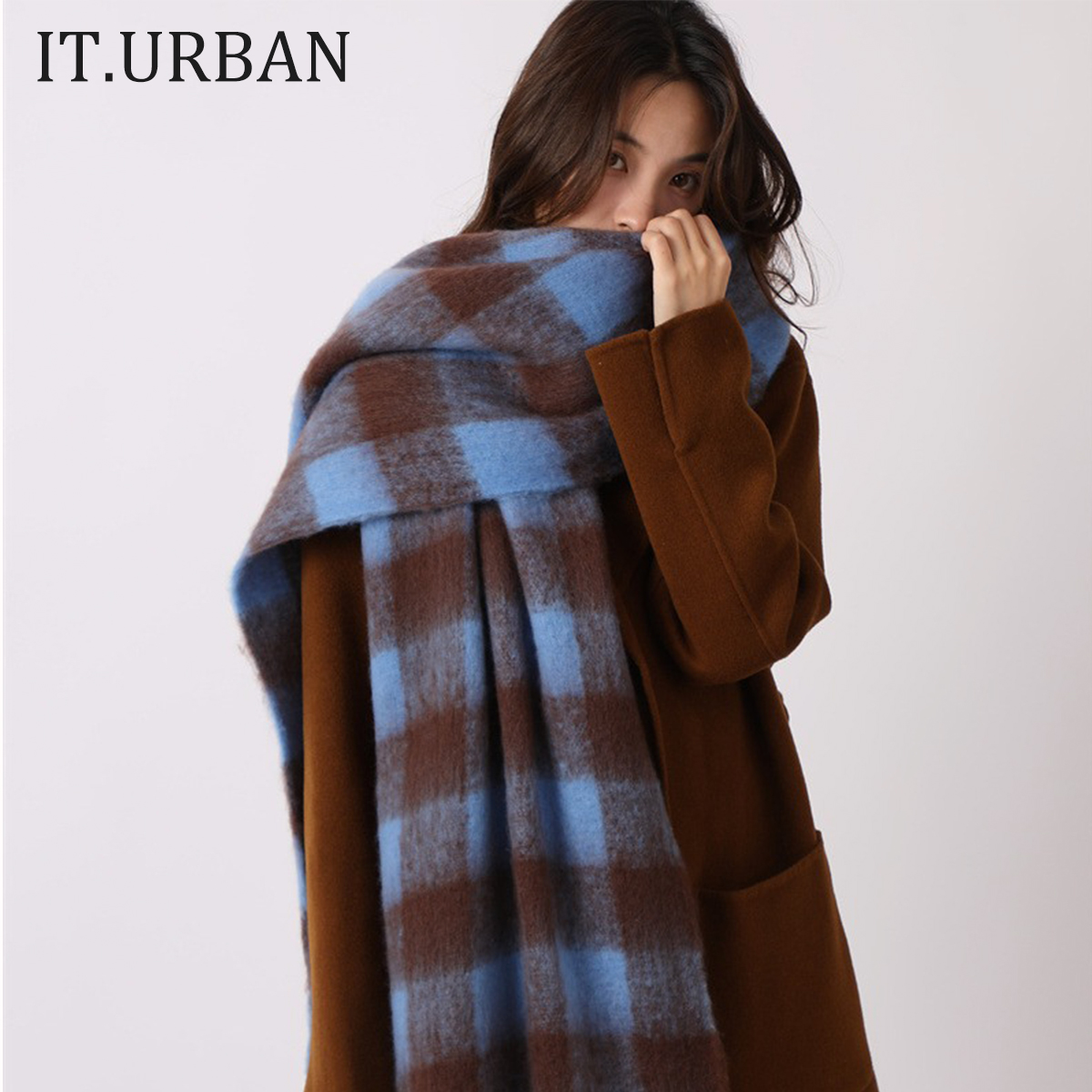 虞书欣同款围巾冬季女高级感