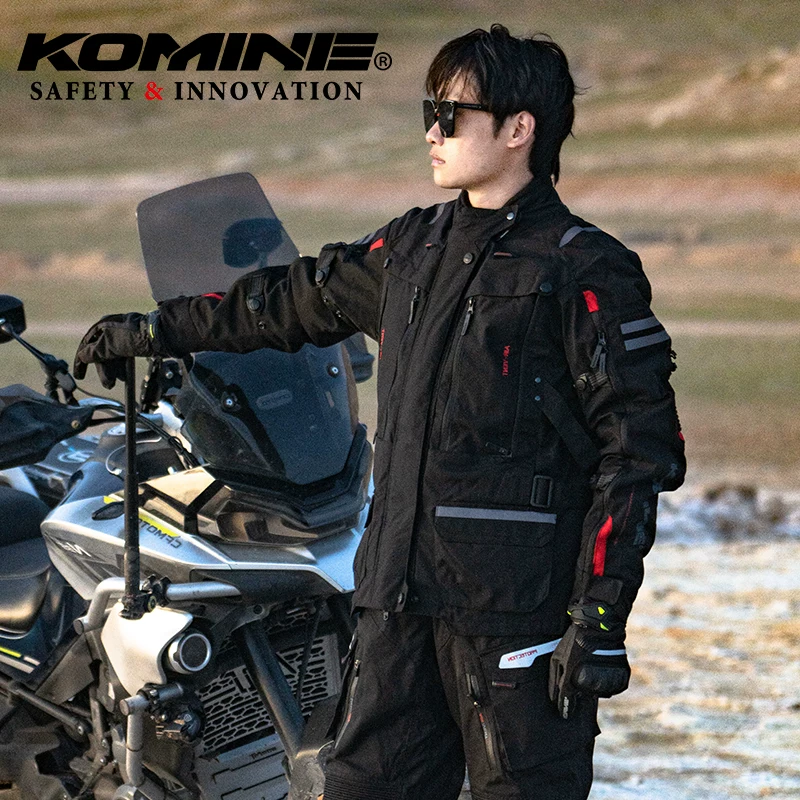 日本KOMINE摩托车骑行服防水防风四季拉力服保暖摩旅长途JK-574 - 实物图