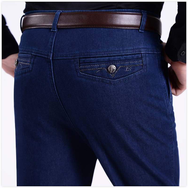 中老年男牛仔裤宽松宽松弹力爸爸