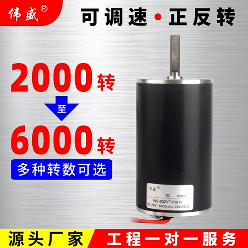 伟盛50W直流调速电机24V小马达