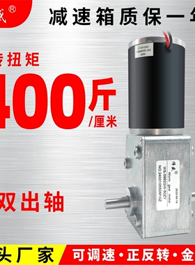 5882-50ZY双轴涡轮蜗杆直流减速电机大扭矩调速马达12V/24V正反转