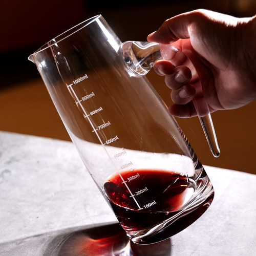 大容量带刻度红酒醒酒器倒酒器水晶玻璃白酒分酒器老酒勾兑分酒壶