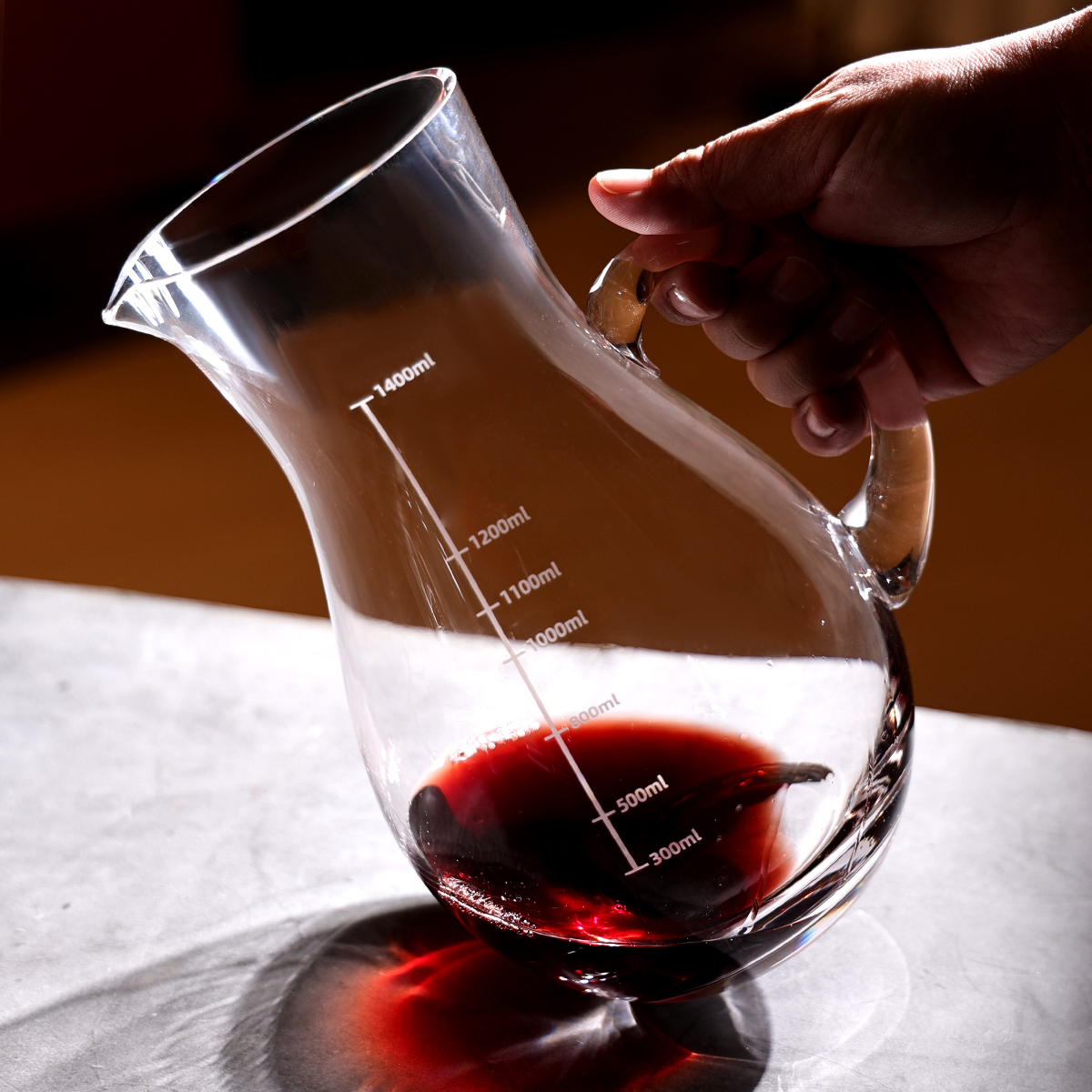 大容量带刻度红酒醒酒器倒酒器水晶玻璃白酒分酒器老酒勾兑分酒壶