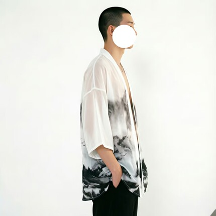 中式唐装改良汉服中国风男装居士披风外套民族风古装道袍衣夏长衫