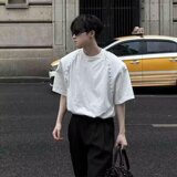 高级设计感T恤男潮牌宽松短袖新男休闲痞帅气半截袖513DX972P40，男装T恤，星座513