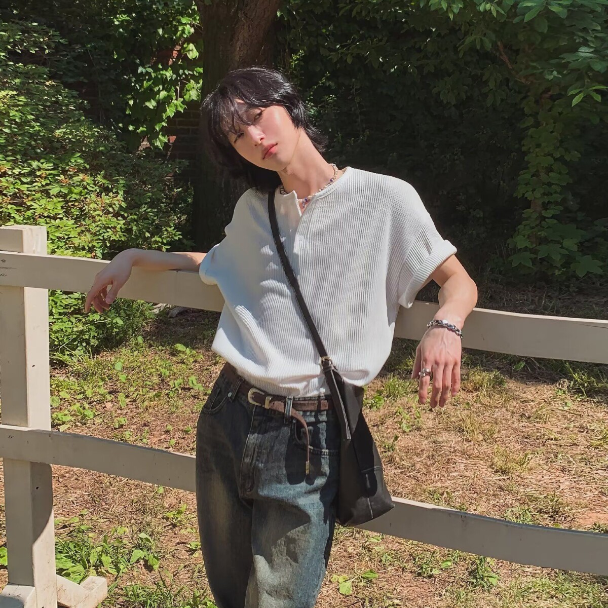 纯色小V领短袖T恤男女同款夏百搭宽松简约潮牌体恤513DX354P27,男装T恤,星座513