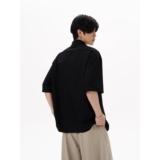 潮牌夏季纯色短袖衬衫男女美式宽松休闲衬衣513DX1359P35，男装衬衫，星座513