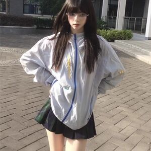 户外防晒衣女夏新拉链撞色休闲透气轻薄连帽防晒513 FS444-1 P40图片