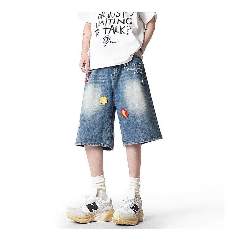夏季新款美式短裤男潮牌薄款宽松休闲五分裤子513DK278P45,男装牛仔裤,星座513