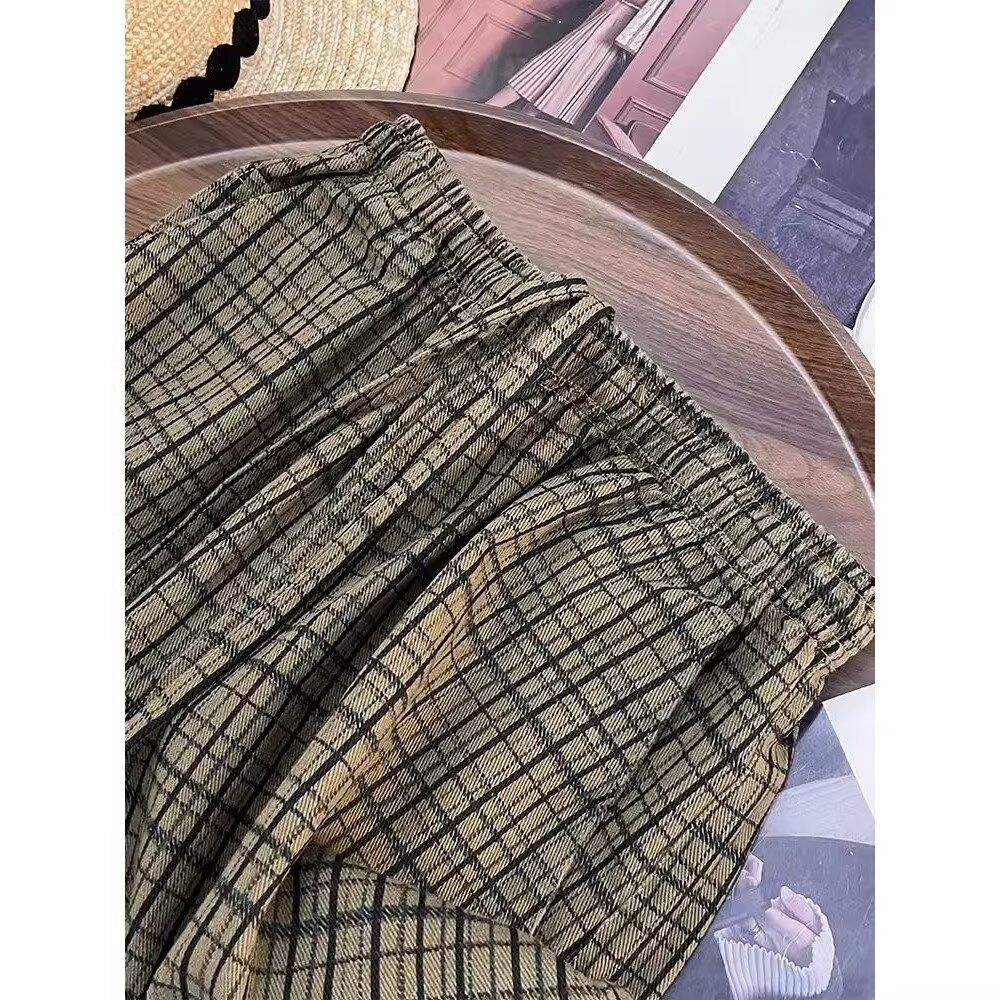 格子西裤男款夏季潮流垂感直筒裤阔腿休闲长裤513CK1571P37,女装休闲裤,星座513