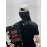 何以至此正肩短袖男款夏季黑色美式小领口t恤重磅健身运动半截袖，男装T恤，星座513
