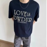 短袖t恤男潮牌夏季宽松五分袖新简约印花上衣513DX486P38，男装T恤，星座513