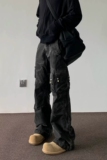 美式工装牛仔裤设计感多口袋复古长裤男女同款炸街513CK307P52，男装牛仔裤，星座513