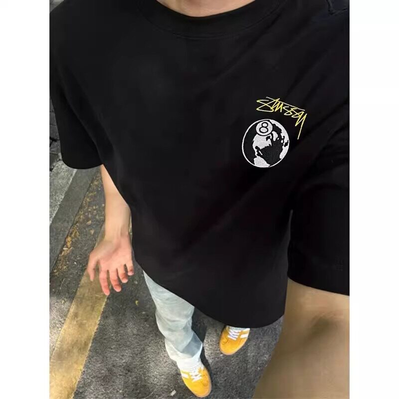 植绒刺绣高品质纯棉短袖T恤513DX187高品质植绒P40普通版P30,男装T恤,星座513