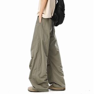 美式褶皱伞兵工装裤男女宽松阔腿弯刀裤速干休闲裤513CK1651P37图片