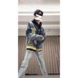 轻奢牛仔裤男闪电纹浅色贴布修身小脚直筒网红裤子513CK1050P45，男装牛仔裤，星座513