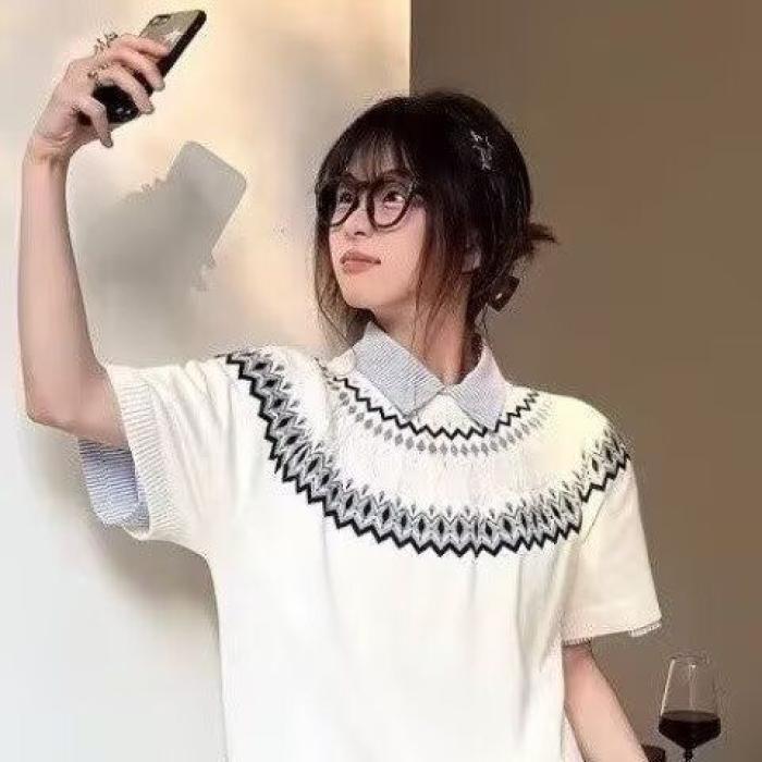 短袖t恤男潮牌夏季宽松五分袖新网红简约印花上衣513DT1615P39,女装T恤,星座513